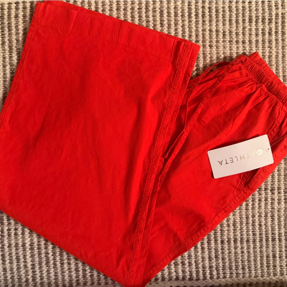 Athleta NWT Paradise Wide Leg Pant in Vibrant Red-Small Petite